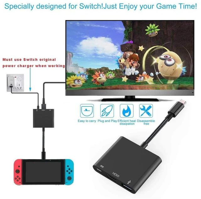 Alt view image 6 of 7 - AJMRTC USB C to HDMI Multiport Adapter, USB-C Digital AV Adapter with 4K HDMI, USB3.0 Data Port & 100W PD Fast Charging, Compatible with iPhone15, MacBook Pro/Air, iPad, Galaxy S23 S22