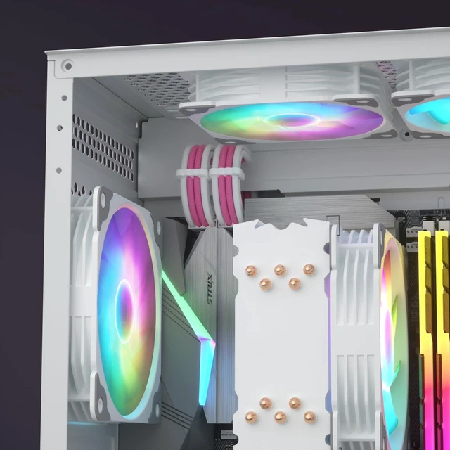 Alt view image 7 of 7 - AJMRTC 5PCS PSU Extension Cable Kit, Custom Sleeved Power Supply Mod Cables, 16AWG 24Pin ATX, 2×8(4+4) EPS CPU, 2×8(6+2) PCIe GPU, Pink & White for Desktop PC Modding