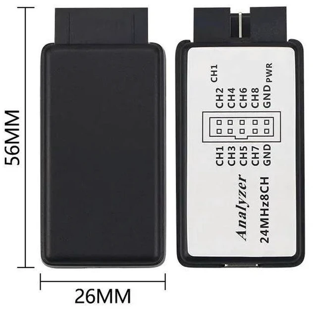 Alt view image 2 of 3 - AJMRTC USB Logic Analyzer, 8 Channel 24MHz Sampling Rate 24Msps Logic Debugger, Portable USB Logic Analyzer for ARM FPGA Circuit Debugging, Electronic Logic Signal Capture Tool