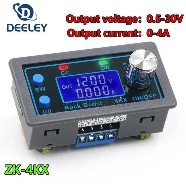Main image of AJMRTC ZK-4KX CNC DC-DC Buck Boost Converter Module, CC CV 0.5-30V 4A Adjustable Regulated Power Supply, Digital Voltage Current Stabilizer for Solar Charging Battery Charger DIY Projects