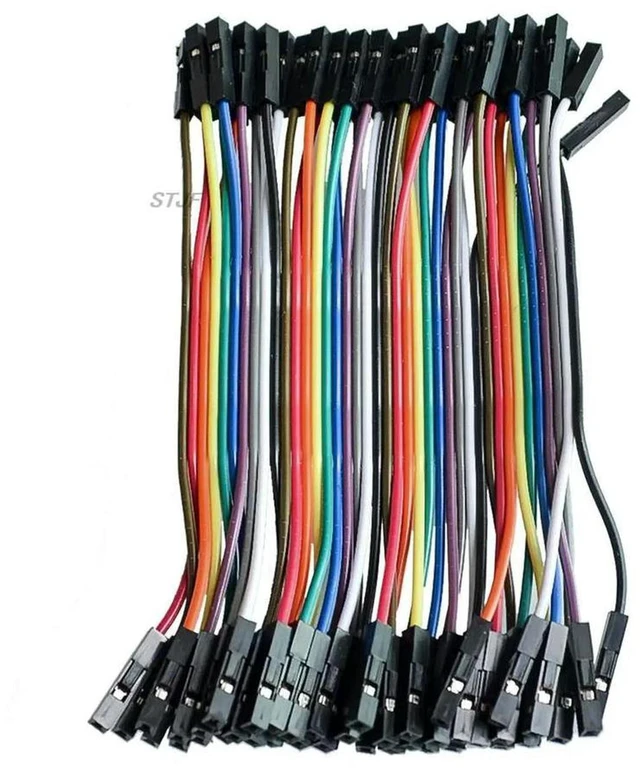 Main image of AJMRTC 40Pcs 10cm 2.54mm 1Pin Female to Female Dupont Jumper Wire, Breadboard Jumper Cable, Multicolor Ribbon Wire for Arduino Raspberry Pi ESP32 DIY Electronic Prototyping Circuit Connection