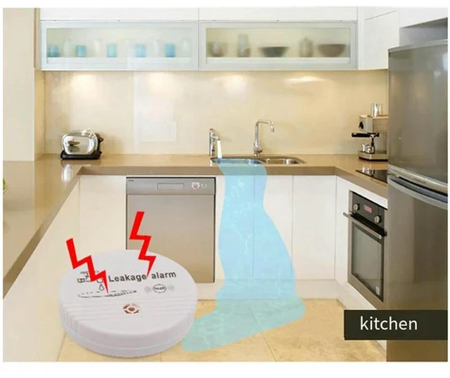 Alt view image 2 of 3 - AJMRTC Household Water Leak Detector Alarm, Water Immersion Sensor, Washing Machine Drain Overflow Water Level Alarm, Anti-Leakage Alert for Home Basement Kitchen Water Tank