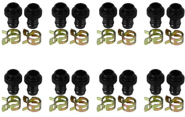 Main image of AJMRTC 16Pcs Barb Fitting Computer Water Cooling Clamp, Copper Heatsink Cooler Hose Connector for 3/8 Inch ID Tubing G1/4 Thread Chromed Water Cooling Adapter for PC Liquid Cooling Radiator Build