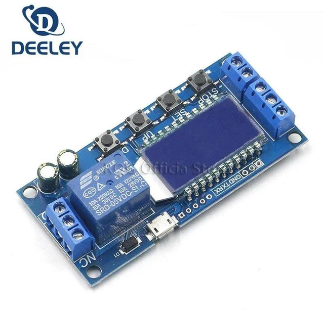 Main image of AJMRTC XY-LJ02 Digital LCD Time Delay Relay Module, 6-30V Micro USB Powered Timer Switch Control Board, Trigger Cycle Timing Relay Module for Industrial Control, DIY Electronic Automation Projects