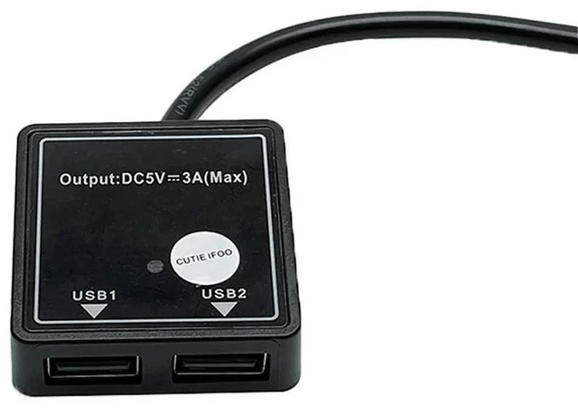 Alt view image 3 of 3 - AJMRTC Dual USB Female to 2Pin Male Conversion Cable with Built-in 5V 3A Voltage Regulator, Step Down Power Adapter Wire for Solar Panel, Outdoor Lamp, Floodlight, Solar Light Power Supply Conversion