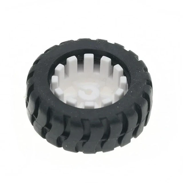 Alt view image 3 of 3 - AJMRTC D-axis Rubber Tire Robot Wheel, 43mm Tracking Trolley Model Wheels with N20 Gear Motor, Anti-slip Rubber Wheel Assembly for DIY Smart Car, Line Follower Robot, RC Robot Chassis Project