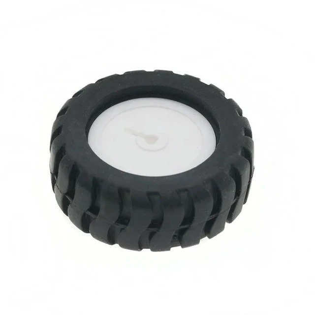 Alt view image 2 of 3 - AJMRTC D-axis Rubber Tire Robot Wheel, 43mm Tracking Trolley Model Wheels with N20 Gear Motor, Anti-slip Rubber Wheel Assembly for DIY Smart Car, Line Follower Robot, RC Robot Chassis Project