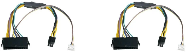 Alt view image 2 of 3 - AJMRTC 2Pcs ATX 24Pin Female to 6Pin Male PCIe PSU Power Adapter Cable, Mainboard Power Supply Connector Cord for Elite 8100 8200 Desktop PC Power Conversion Upgrade