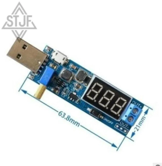 Alt view image 3 of 3 - AJMRTC DC-DC Boost Buck Converter Module, USB Adjustable Step Up Step Down Power Supply, 5V USB Input to DC 1.2V-24V Output, 5V to 3.5V /12V Voltage Regulator Board for DIY Electronic Projects, 1PCS