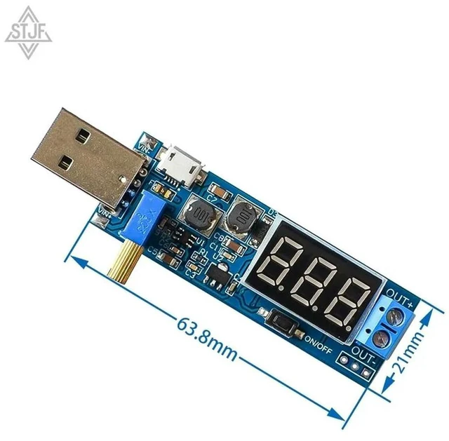 Alt view image 2 of 3 - AJMRTC DC-DC Boost Buck Converter Module, USB Adjustable Step Up Step Down Power Supply, 5V USB Input to DC 1.2V-24V Output, 5V to 3.5V /12V Voltage Regulator Board for DIY Electronic Projects, 1PCS