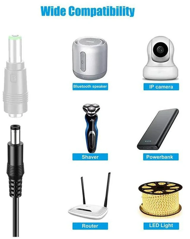 Alt view image 3 of 3 - AJMRTC Universal USB to DC Power Charging Cable, USB to DC Jack Power Cord with 20 Interchangeable Plug Connectors Adapter, Multi Tips DC Power Supply Cable for Small Electronic Devices, 1PCS
