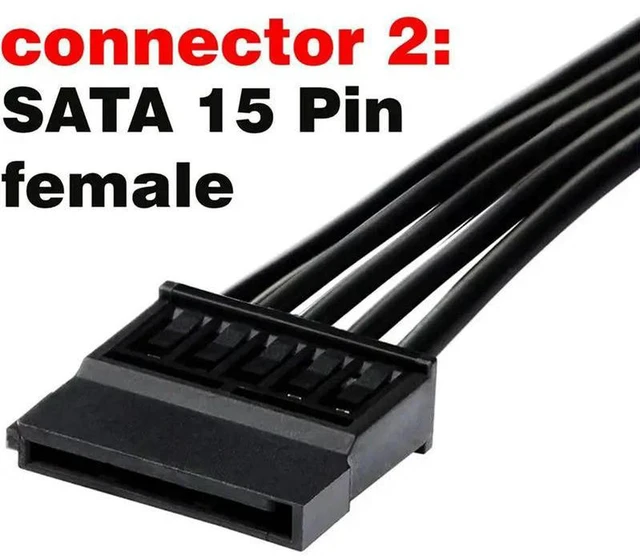 Alt view image 2 of 3 - AJMRTC 8Pcs SATA Power Extension Cable, 15 Pin SATA Male to Female Power Extender Adapter 30CM, SATA Power Cord for HDD SSD Hard Drive, Desktop PC Internal Storage Chassis Wiring