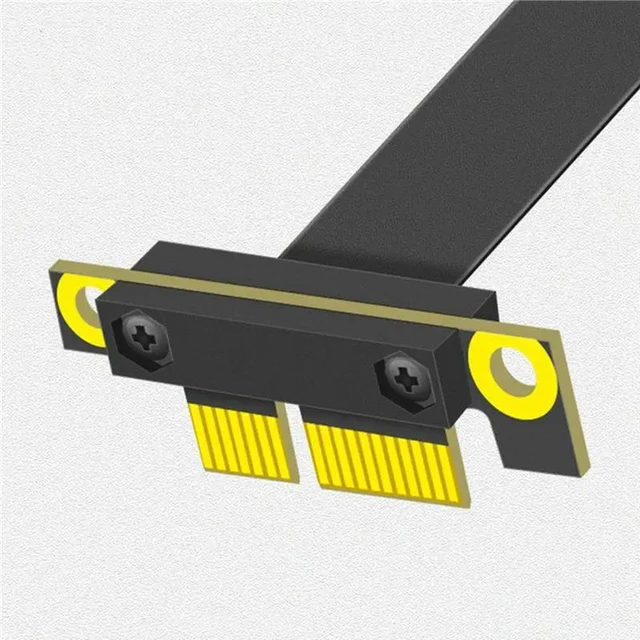 Alt view image 2 of 3 - AJMRTC 2Pcs PCIE 1X Extension Cable 90 Degree, PCI-Express 3.0 1X Male to Female Riser Cable, PCI-E 1X Extender Adapter 10CM for Desktop PC Motherboard Expansion