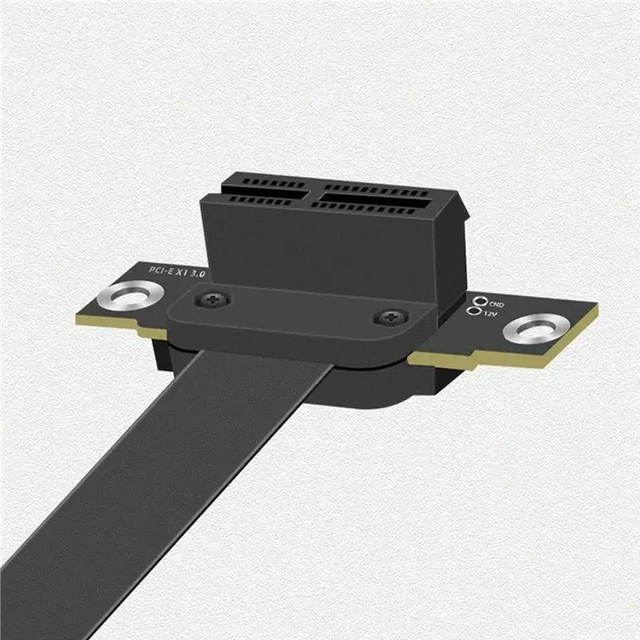 Alt view image 3 of 3 - AJMRTC 2Pcs PCIE 1X Extension Cable 90 Degree, PCI-Express 3.0 1X Male to Female Riser Cable, PCI-E 1X Extender Adapter 10CM for Desktop PC Motherboard Expansion