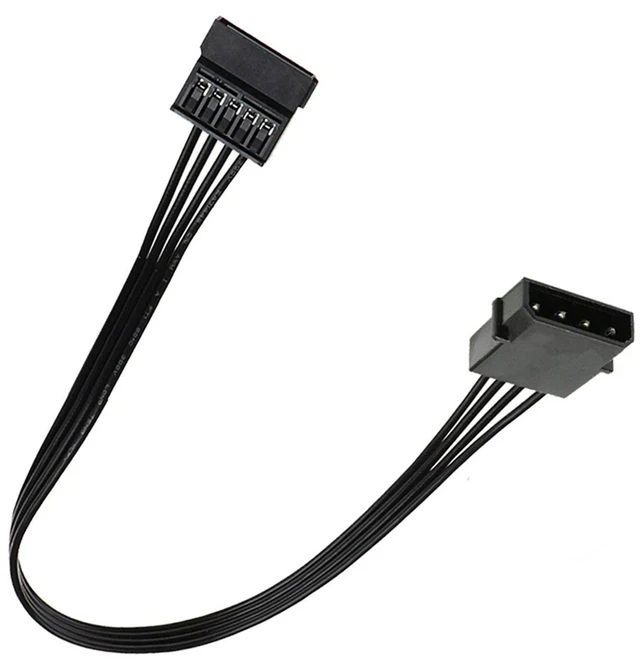 Main image of AJMRTC 4 Pack Molex IDE 4 Pin Male to 15 Pin Female SATA Power Converter Adapter Cable, Molex to SATA Power Extension Cord for Hard Drive HDD SSD, Desktop PC Internal Storage