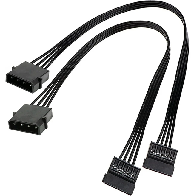 Alt view image 3 of 3 - AJMRTC 4 Pack Molex IDE 4 Pin Male to 15 Pin Female SATA Power Converter Adapter Cable, Molex to SATA Power Extension Cord for Hard Drive HDD SSD, Desktop PC Internal Storage