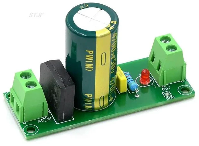 Alt view image 3 of 3 - AJMRTC 50V 4700uF Single Power Rectifier Filter Board, AC to DC 6A Power Supply Module, Power Amplifier Rectifier Filter Power Board for Audio Amp Circuit DIY Projects