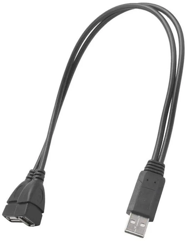 Main image of AJMRTC USB 2.0 Y Splitter Cable, USB A Male to Dual USB A Female Extension Cord, 1 In 2 Out USB Power Splitter Adapter Cable for Charging, USB Fan, LED Light, Low Power USB Devices
