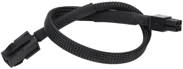 Main image of AJMRTC 10X Sleeved ATX 4 Pin P4 Male to ATX P4 Female CPU Power Extension Cable Black, 12V ATX12V Motherboard PSU CPU Power Cord for PC Case Wiring & Modding
