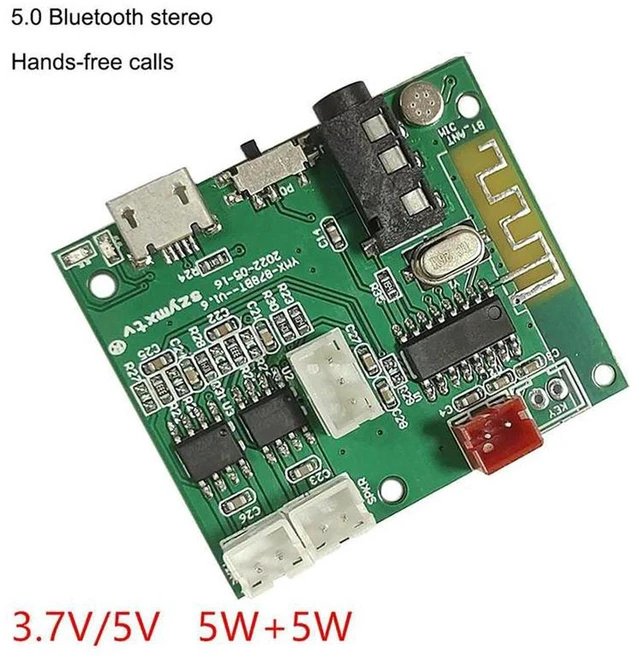Alt view image 2 of 3 - AJMRTC 2X Multifunction Bluetooth 5.2 Audio Amplifier PCBA Board, 5V 5W+5W TWS Stereo Power Amp Module with 3.5mm AUX Input for Speaker DIY Audio Project