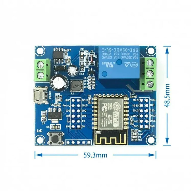 Alt view image 3 of 3 - AJMRTC DC5-80V Single Channel Relay Module ESP8266 ESP-12F Development Board, Wireless WIFI Relay Switch Module for Smart Home Automation and Industrial Control Project