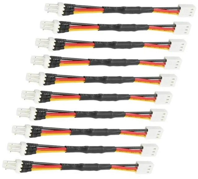 Main image of AJMRTC 10Pcs 3Pin PC Fan Noise Reduction Resistor Extension Cable, 3-Pin Male to Female Connector Wire, Reduce Fan Speed & Noise for Desktop Computer Case Cooling Fans