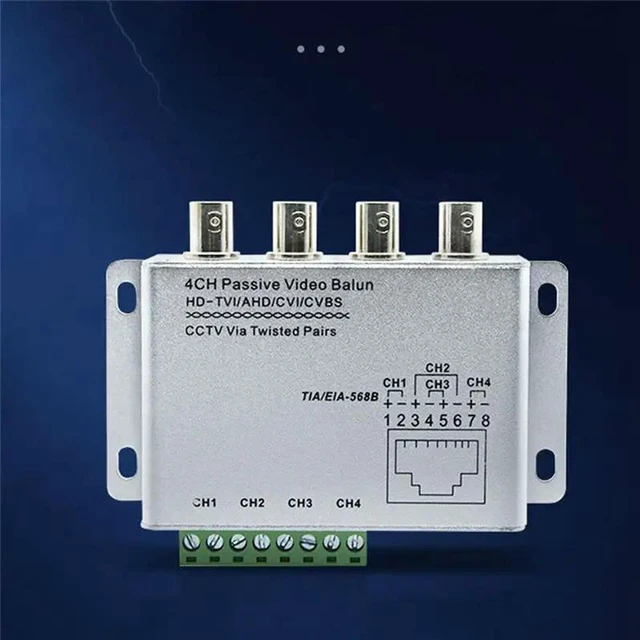 Alt view image 2 of 3 - AJMRTC Passive Video Balun, BNC to RJ45 UTP Twisted Pair Transceiver for TVI CVI AHD CVBS CCTV Security Cameras, 8MP HD Analog Video Transmission over Cat5e Cat6 Cable, Surveillance DVR System Accesso