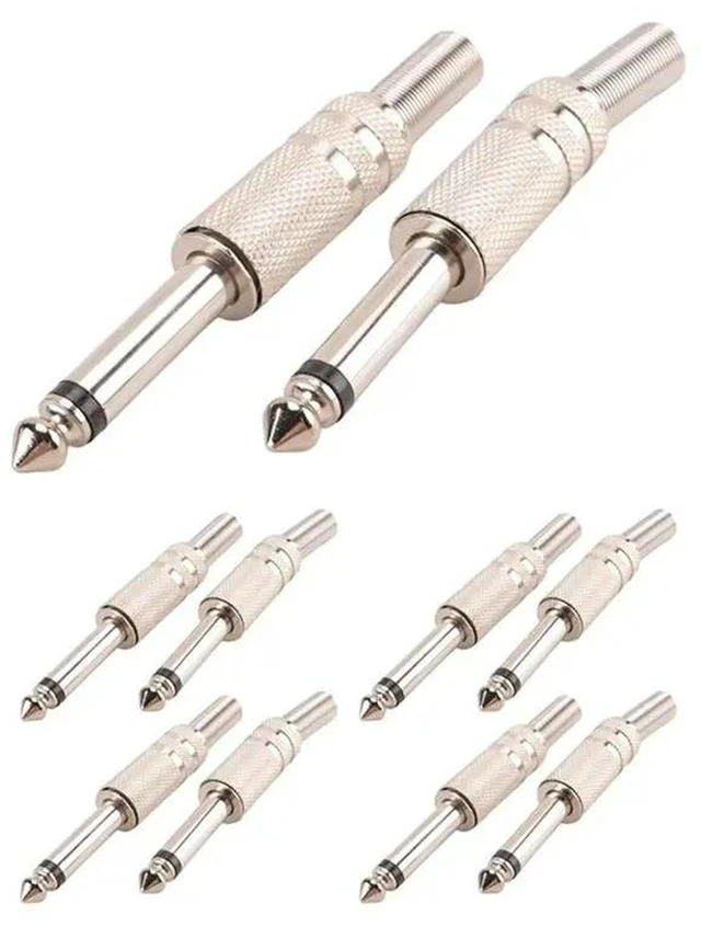 Alt view image 3 of 3 - AJMRTC 6.35mm Mono Audio Plug, 1/4 Inch Male Monaural Jack Connector for Microphone, Amplifier, Speaker Audio Cable Soldering Repair, 50Pcs Pack