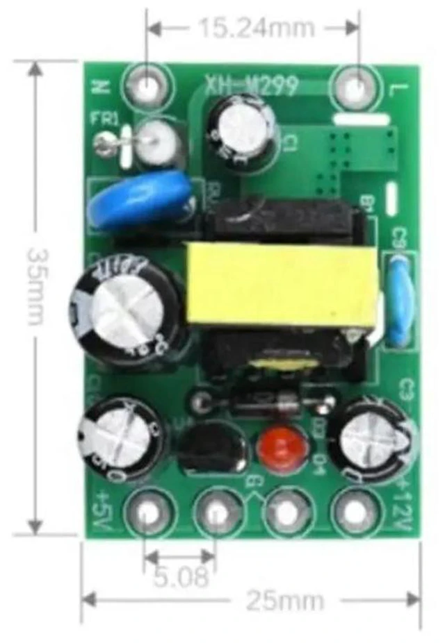 Alt view image 3 of 3 - AJMRTC 5Pcs XH-M299 AC-DC Isolated Switching Power Supply Module, PCB Power Board, Input AC 110V-220V, Dual Output 12V 0.5A & 5V for Industrial Control Electronic Projects