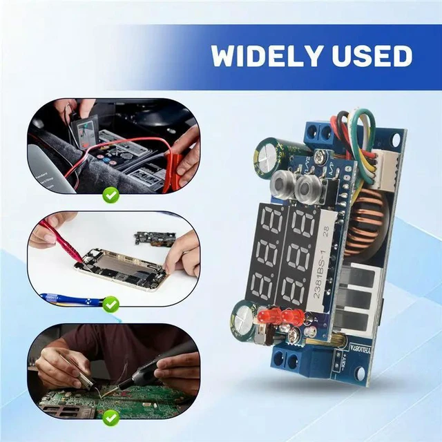 Alt view image 2 of 3 - AJMRTC DC 6-36V 5A MPPT Solar Charge Controller Module, LED Digital Display DC-DC Step Down CC CV Power Supply Voltage Regulator for Solar Panel Battery Charging