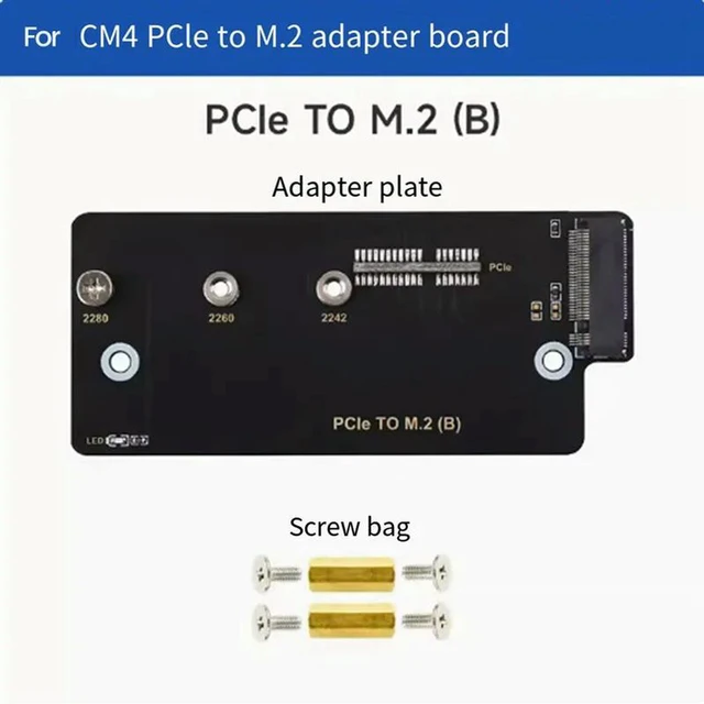 Alt view image 3 of 3 - AJMRTC PCIe to M.2 NVMe SSD HAT Expansion Board for Raspberry Pi Compute Module 4 CM4 Series Motherboard, CM4 NVMe SSD Hat Storage Extension Module