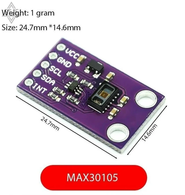 Alt view image 3 of 3 - AJMRTC MAX30105 High Accuracy Optical Particle Sensor Module, I2C Interface Photodetector Board, 1.8V Power Supply for Smoke Particle Detection, Biosensing DIY Projects