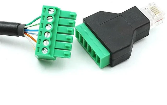 Alt view image 3 of 3 - AJMRTC 5Pcs RJ12 Male to 6 Pin Screw Terminal Block Adapter, RJ12 6P6C Modular Connector for Cat3 Handset Cable Extension, Telephone Line Breakout Board