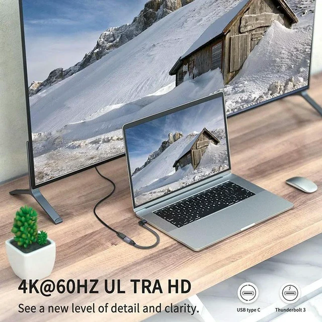 Alt view image 3 of 3 - AJMRTC Short Right Angle USB C Extension Cable, Nylon Braided Aluminum Shell USB-C 3.1 Gen2 Male to Female Extender Cord, 10Gbps High Speed Data Transfer for Laptop, Tablet, USB-C Docking & SSD