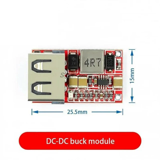 Alt view image 3 of 3 - AJMRTC Mini DC-DC Buck Boost Converter Module, DC 6-20V 12V/24V to 5V USB Output Charger Power Supply, Adjustable Step Down Step Up Voltage Regulator Board for DIY Electronic Projects