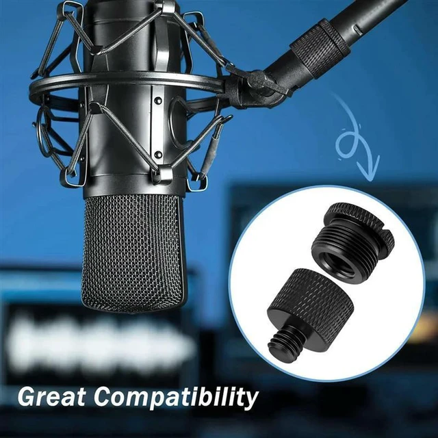 Alt view image 2 of 3 - AJMRTC 16 Pack Mic Stand Adapters, 5/8" Female to 3/8" Male & 3/8" Female to 5/8" Male Thread Screw Converter, Microphone Stand Boom Arm Adapter for Camera Tripod, Mic Mount Accessories