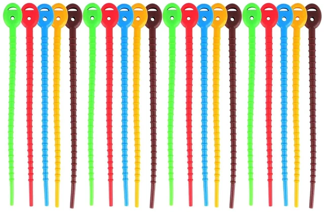 Alt view image 2 of 3 - AJMRTC Reusable Silicone Cable Ties, Durable Flexible Rubber Zip Ties, Multi-purpose Bag Seal Clips, Bread Twist Ties Cable Straps for Home, Office, Kitchen Cord Management & Food Sealing