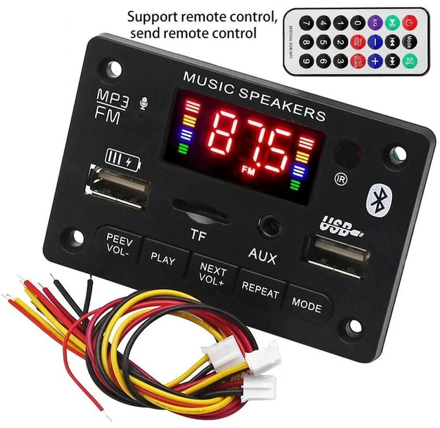 Main image of AJMRTC Bluetooth 5.0 MP3 Decoding Board Module, Handsfree Call Car USB MP3 Player, Infrared Remote Control, Supports TF Card Slot / USB Flash Drive / FM Radio, Wireless Audio Receiver for Car Speaker