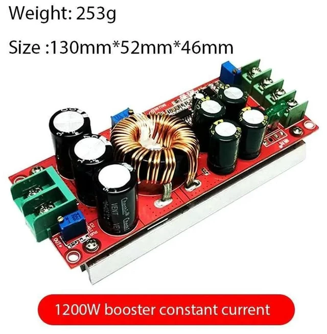 Alt view image 3 of 3 - AJMRTC 1200W 20A DC-DC Boost Step-up Power Supply Module, Input DC 8-60V Output DC 12-83V Adjustable Voltage Converter, CV CC Step Up Regulator for Solar Battery Charger, Motor, LED, DIY Power Project