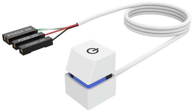 Alt view image 3 of 3 - AJMRTC 2M LED Lights PC External Power Switch, Desktop Computer Start Power On/Off Button with Extension Cable, Remote Chassis Power Reset Button for DIY Desktop Case Modification