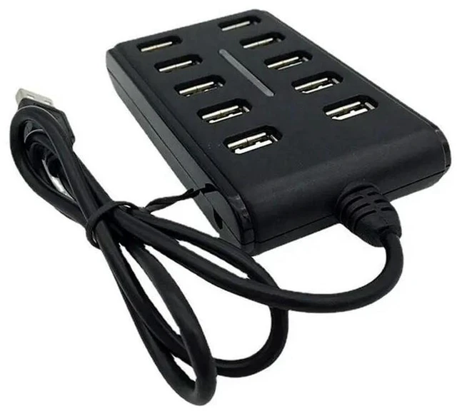 Alt view image 3 of 3 - AJMRTC 2 Pack 10 Port USB 2.0 Hub, High Speed Extension Cable USB Splitter Adapter, Multi-Port USB Expander for Laptop, Desktop PC, PCB Interface and USB Peripheral Devices