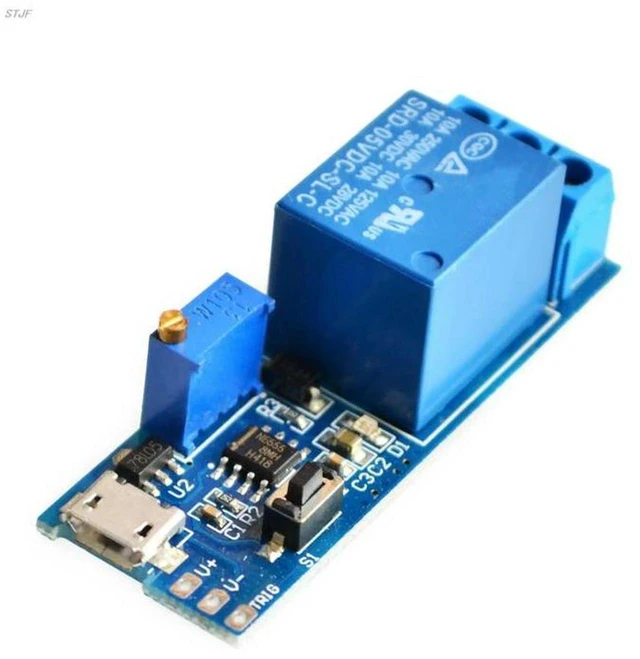 Main image of AJMRTC Adjustable Delay Relay Timer Control Module, 5V-30V Micro USB Powered Trigger Delay Switch, Electronic Timing Relay Board for DIY Circuit Automation, Time Delay Trigger Control Projects