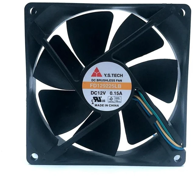 Alt view image 3 of 3 - AJMRTC FD129225LB 9225 Axial Cooling Fan, 9CM 92×92×25mm DC 12V 0.15A 4-Wire PWM Silent Fan, 2400RPM 45.8CFM, Replacement Fan for PC Chassis, Power Supply Heat Dissipation