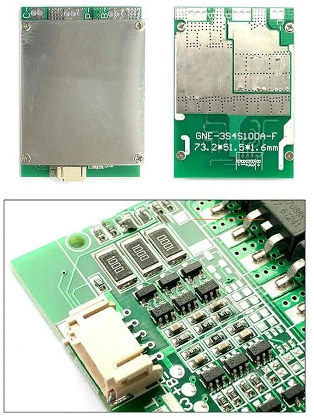 Main image of AJMRTC 3 Pack 3S 12V 100A BMS Li-Ion Battery Protection Board with Balance Function, Lithium Charger Protection Module for 18650 Lithium Battery Pack