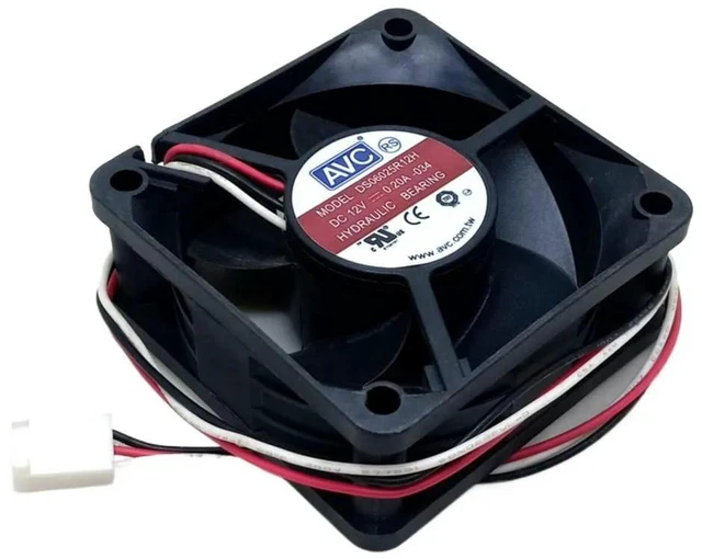 Alt view image 3 of 3 - AJMRTC 60mm 60x60x25mm DC12V Axial Cooling Fan, Replacement for AVC DS06025R12H, 6cm 6025 Fan with Tach Speed Sensor, 4Pin PWM Fan for CPU, Computer Cabinet, Power Supply, Server Electronics Heat