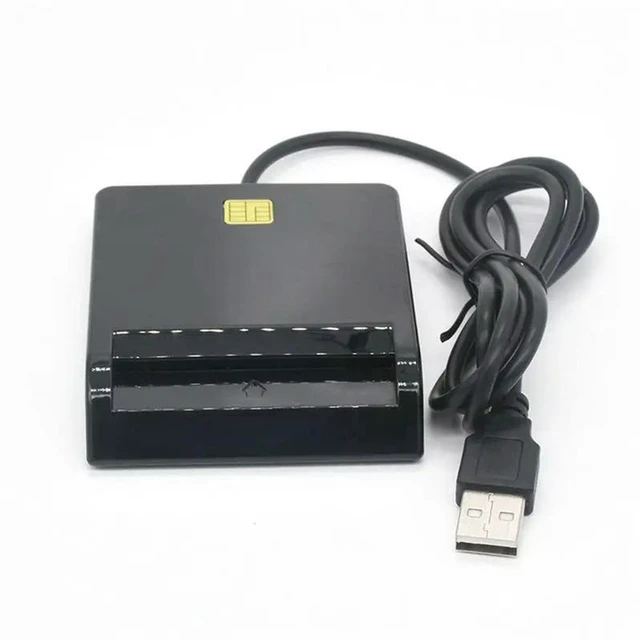 Alt view image 2 of 3 - AJMRTC 2 Pack USB Smart Card Reader, EMV IC ID Bank Chip Card Reader, USB-CCID ISO 7816 Compliant, Support 7 8 10 Pin Cards, Plug & Play for Linux OS, Windows, Mac, E-Banking ID Authentication