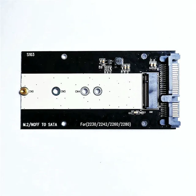 Alt view image 2 of 3 - AJMRTC M.2 NGFF to SATA 3.0 Adapter, M.2 B Key B+M Key SATA SSD to SATA III Converter Card, 6Gbps Solid State Drive Adapter Support 2230 2242 2260 2280 for Desktop PC Laptop Storage Upgrade