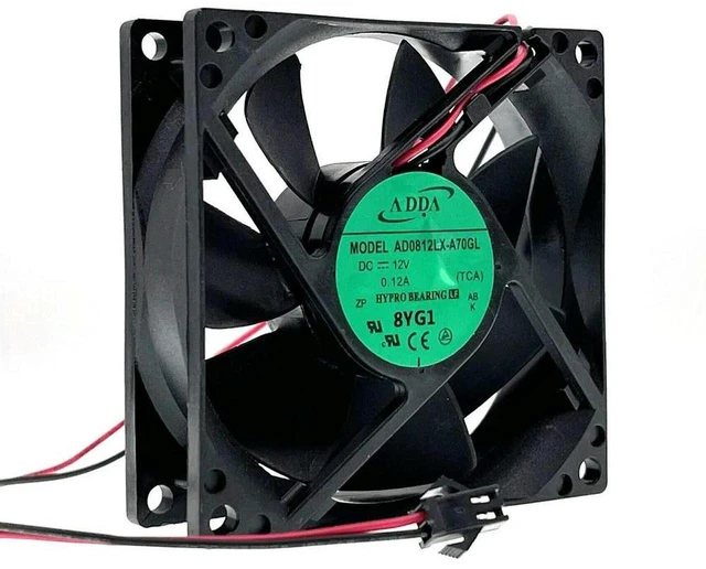 Main image of AJMRTC 80mm Silent Cooling Fan, AD0812LX-A70GL 8cm 80x80x25mm DC12V Mute PC Fan, 1900RPM 22dBA Quiet Computer Case Cooler Fan Replacement for ADDA, Cabinet, Power Supply, Small Chassis Heat Dissipatio