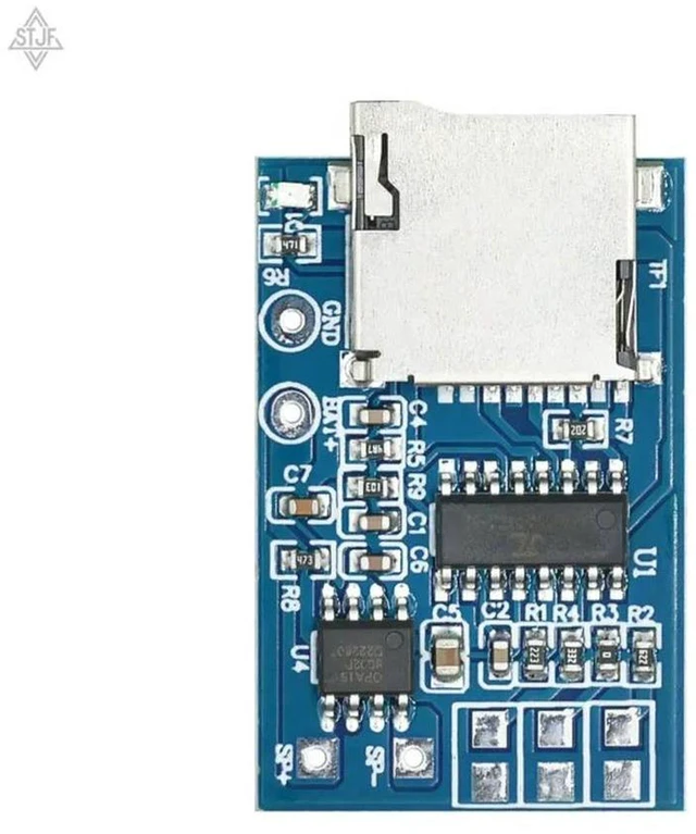 Alt view image 2 of 3 - AJMRTC Multi-purpose MP3 Decoding Module, 3.7-5V Power Supply 2W Mixed Mono Audio Board, Memory Playback TF Card MP3 Player Decoder Board for Electronic DIY Projects, Speaker Audio Upgrade