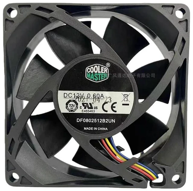 Alt view image 3 of 3 - AJMRTC 8025 PWM Cooling Fan, DF0802512B2UN 8cm 80×80×25mm DC12V 0.6A 4-Pin Hydraulic Bearing Quiet PC Case Fan, High Performance Axial Fan for Computer Chassis, Cabinet Heat Dissipation Replacement